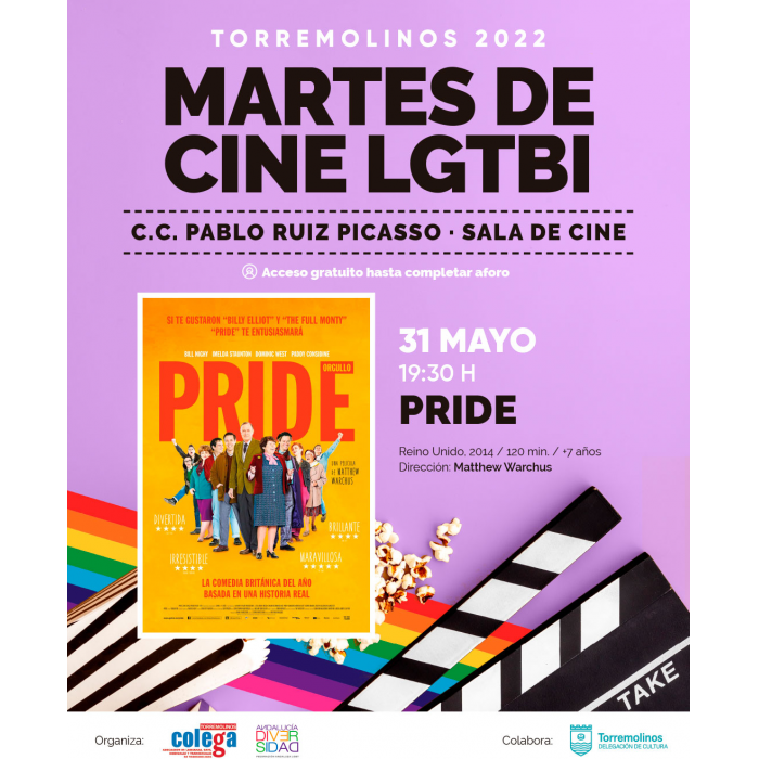 La sala de cine del Centro Cultural Pablo Ruiz Picasso acoge la proyección de la película ‘Pride’ dentro del Ciclo de Cine LGTBI