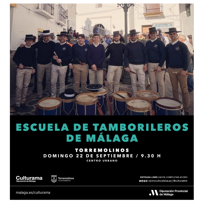 La ‘Escuela de Tamborileros de Málaga’ actuará en la Romería de San Miguel