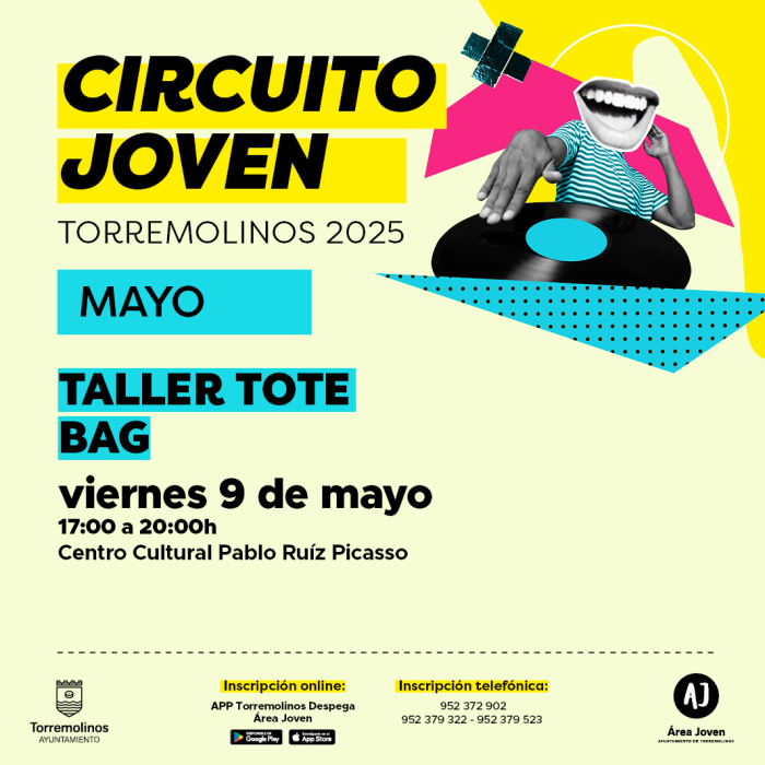 El 9 de mayo tendrá lugar un taller para hacer tote bags dentro del Circuito Joven