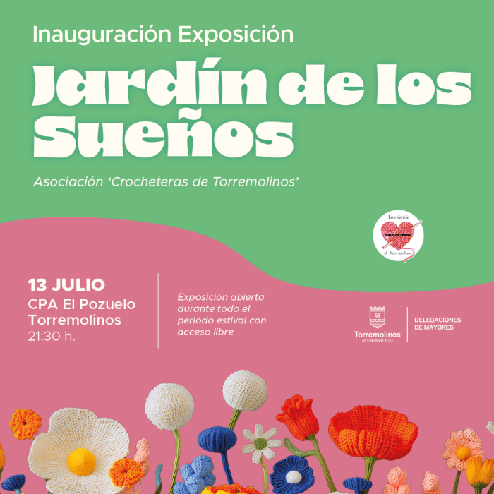 Distintos elementos de crochet se podrán ver en la exposición ‘Jardín de los sueños’
