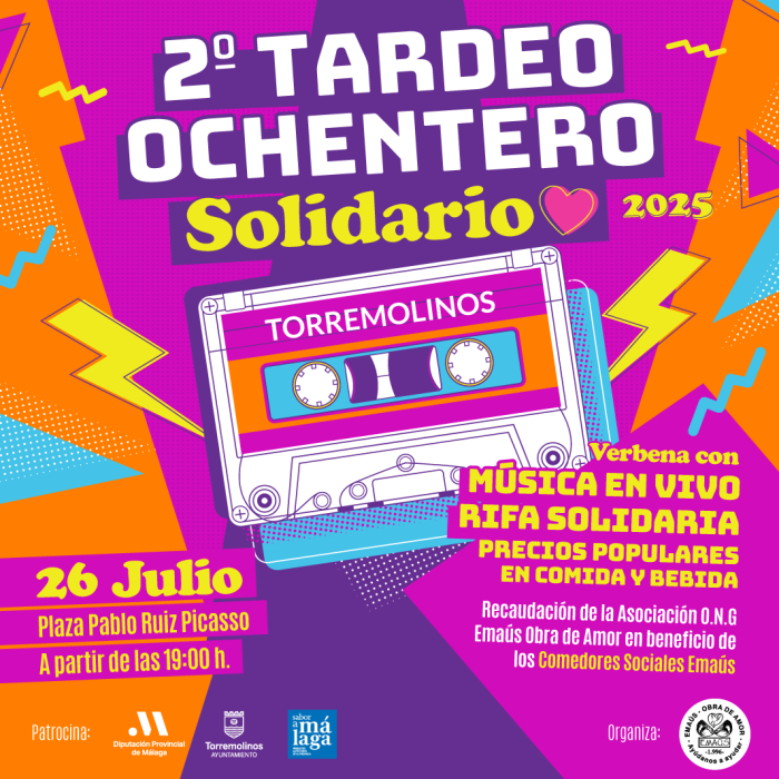 Torremolinos celebra este sábado un “tardeo ochentero” a beneficio de Emaús