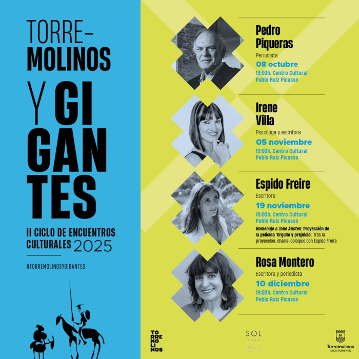 Pedro Piqueras, Irene Villa, Espido Freire y Rosa Montero protagonizan la tercera edición de ‘Torremolinos y Gigantes’