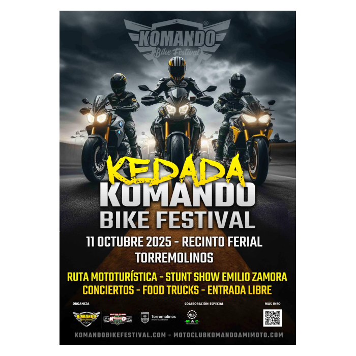 La ‘Kedada Komando Bike Festival’ llega con una Ruta Moto-Turística, conciertos, actividades lúdicas y gastronómicas