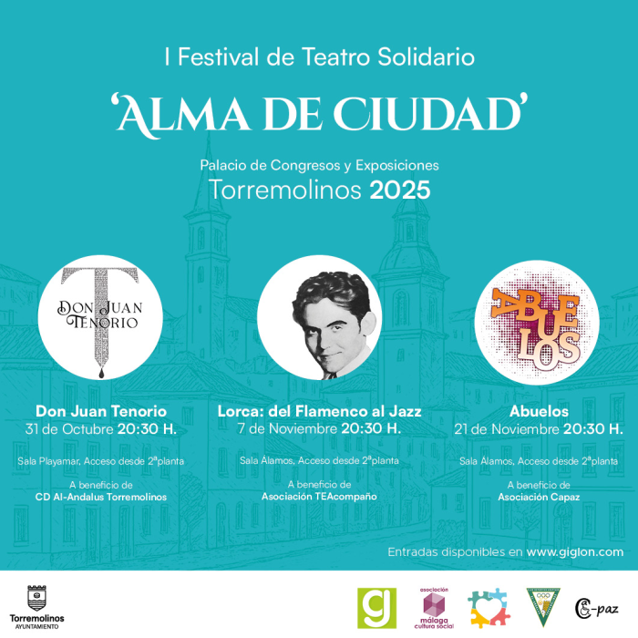 Torremolinos celebrará el I Festival de Teatro Solidario cuya recaudación se destinará a tres entidades sociales