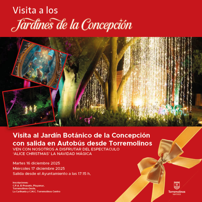 Los mayores de Torremolinos podrán visitar de forma gratuita el espectáculo ‘Alice Christmas, La Navidad mágica’ en los Jardines de la Concepción