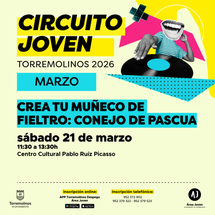 El Circuito Joven permitirá participar en un taller de muñecos de fieltro para elaborar un conejo de pascua