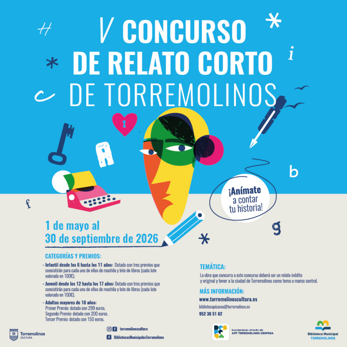 Abierto el plazo para tomar parte en el V Concurso de Relato Corto de Torremolinos