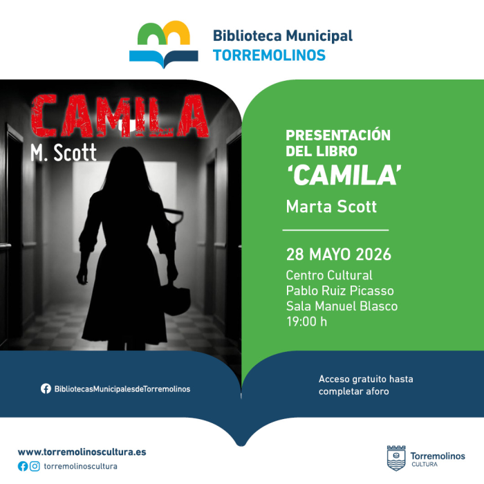El Centro Cultural Pablo Ruiz Picasso acogerá la presentación del libro ‘Camila’ de M. Scott 