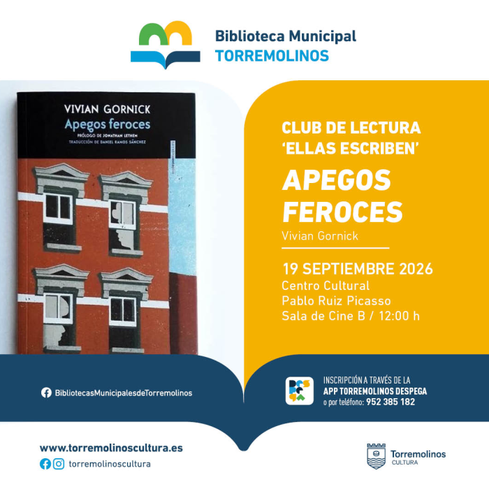 El club de lectura ‘Ellas Escriben’ debatirá sobre el libro ‘Apegos feroces’ el próximo 19 de septiembre