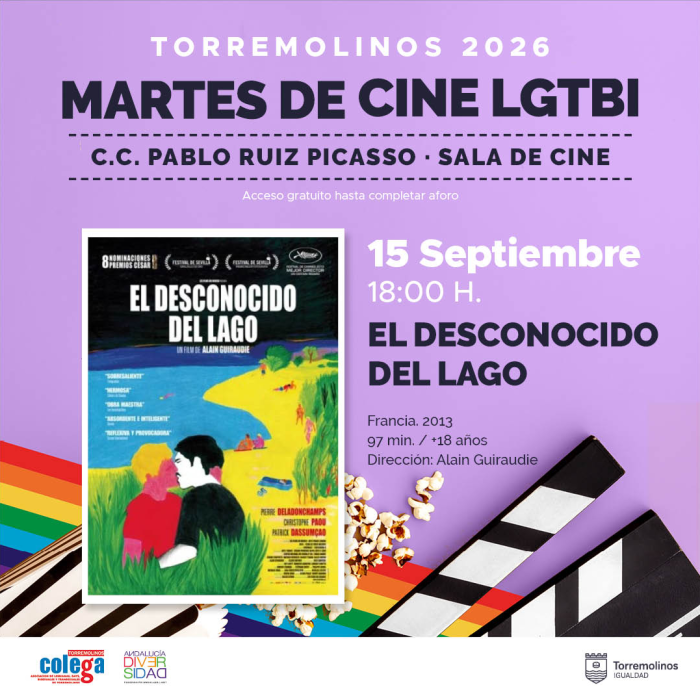 El Centro Cultural Pablo Ruiz Picasso acoge la proyección de la película ‘El desconocido del lago’, dentro del ciclo Martes de cine LFTBI