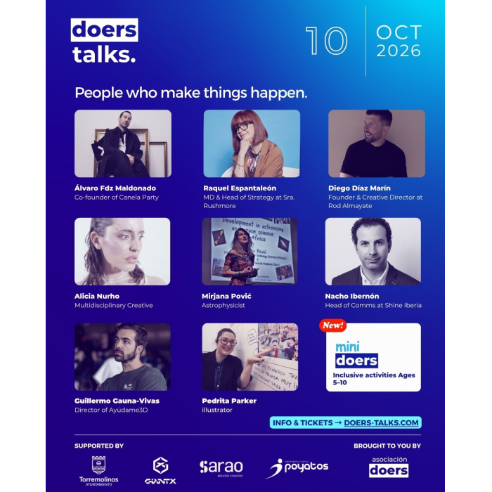 Ciencia, cultura, comunicación, emprendimiento y creatividad se unen en Doers Talks, el 10 de octubre, en Torremolinos