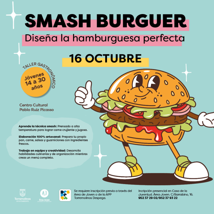 Los jóvenes podrán tomar parte en un taller gastronómico de smash burguer