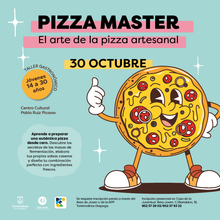 En octubre se podrá disfrutar de un taller de pizza para jóvenes