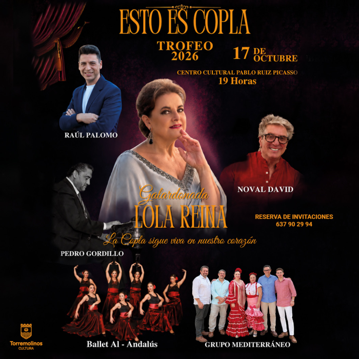 El Centro Cultural Pablo Ruiz Picasso acoge el Trofeo 2026 ‘Esto es copla’