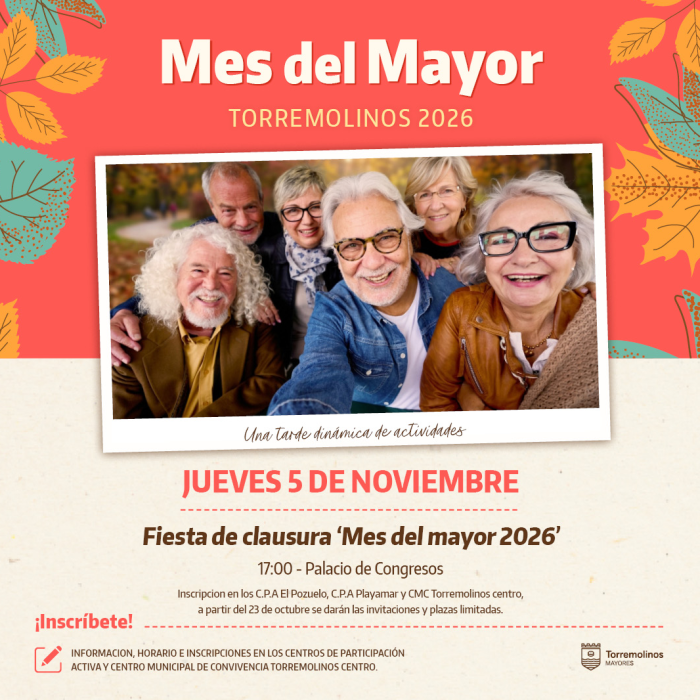 La fiesta de clausura del Mes del Mayor será el próximo 5 de noviembre