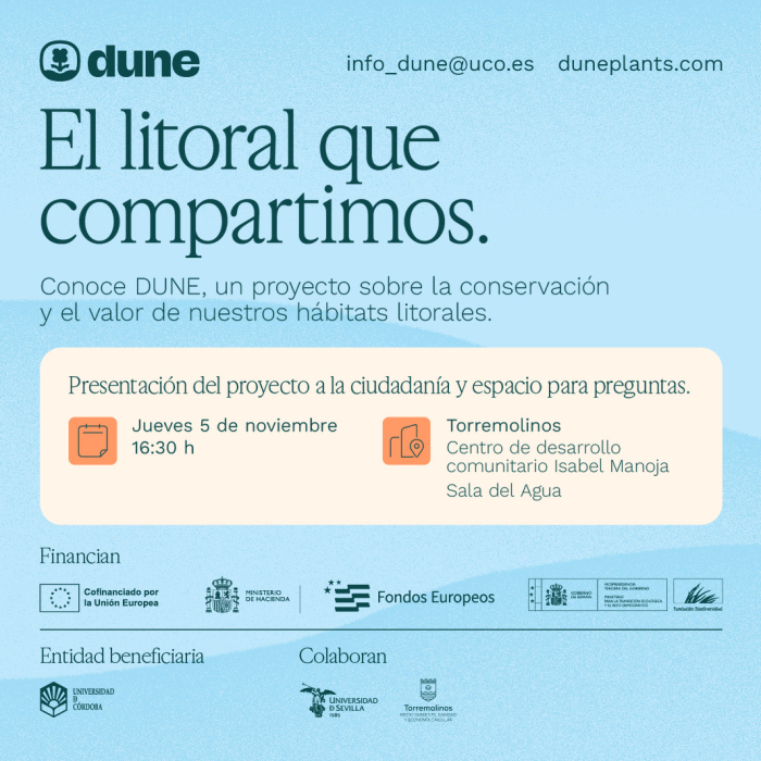 Torremolinos acogerá una charla dentro del proyecto Dune por la conservación de los ecosistemas del litoral andaluz 