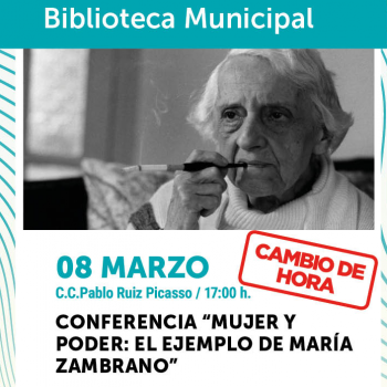 Torremolinos conmemora el Día de la Mujer con la conferencia ’Mujer y poder: el ejemplo de María Zambrano’